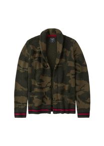Abercrombie & Fitch Abercrombie & Fitch, Herren Strickjacke 'CAMO SHAWL 1CC', Gr&uuml;n