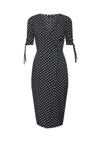 boohoo, Damen Kleid 'WRAP FRONT POLKA MIDI DRESS', Schwarz / Weiß