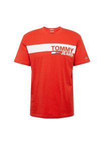 Tommy Jeans, Herren T-Shirt 'ESSENTIAL', Rot / Wei&szlig;