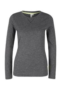 Q/S Designed By, Damen Longsleeve, Graumeliert / Kiwi