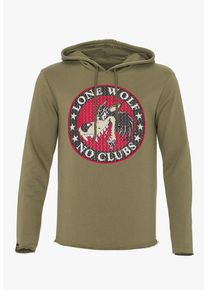 PLUS EIGHTEEN, Herren Kapuzenpullover, Khaki