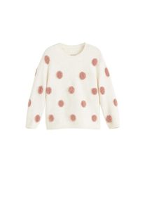 Mango Kids, M&auml;dchen Pullover 'Pompom', Creme / Ros&eacute;