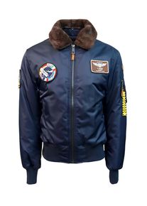Top Gun, Herren Pilotenjacke 'Fly', Navy / Braun