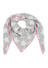 Zwillingsherz, Damen Dreieckstuch 'Lurex', Hellgrau / Pink