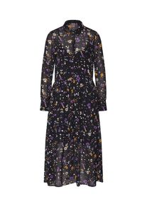 Ichi, Damen Kleid 'KAREN DR', Gelb / Helllila / Schwarz