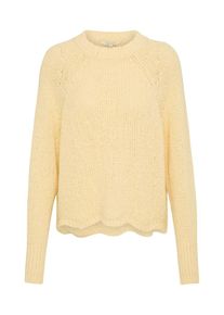 Review, Damen Pullover 'SCALLOP EDGE', Hellgelb