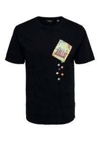 Only & Sons Only & Sons, Herren T-Shirt, Gelb / Rot / Schwarz