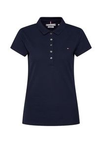 Tommy Hilfiger, Damen Shirt 'HERITAGE SHORT SLEEVE SLIM POLO', Dunkelblau