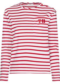 Tommy Hilfiger, Damen T-Shirt 'Kamila', Rot / Wei&szlig;