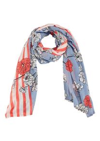 s.Oliver RED LABEL, Damen Schal, Hellblau / Hellrot / Weiß