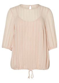 JUNAROSE, Damen Feminine 3/4-Ärmel Bluse, Creme