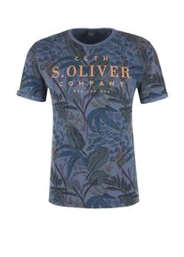 s.Oliver RED LABEL, Herren T-Shirt, Blau / Taubenblau / Hellgrün