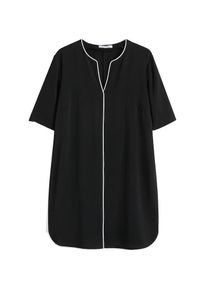 Violeta by Mango, Damen Kleid 'Piping 4', Schwarz / Wei&szlig;