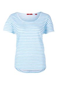 s.Oliver RED LABEL, Damen Oversize-Shirt, Hellblau / Wei&szlig;