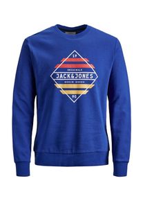 Jack & Jones JACK & JONES, Herren Sweatshirt, Saphir / Gelb / Orangerot / Weiß