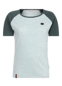 Naketano, Damen T-Shirt 'Gebumst wie geb&auml;mst', Mint / Tanne