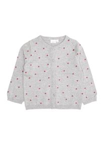 name it, M&auml;dchen Strickjacke 'NMFOVERNA LS KNIT CARD', Grau