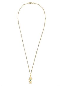 Elli, Damen Halskette 'Hamsa Hand', Blau / Gold