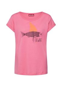 Derbe, Damen Shirt 'Beware', Pink / Schwarz