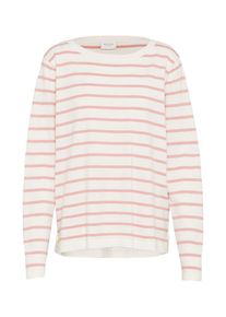 Vila, Damen Feinstrick Pullover 'Vistrike', Rosa / Wei&szlig;