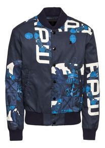 G-Star Raw, Damen Jacke 'Rackam sports padded bomber', Dunkelblau / Wei&szlig;