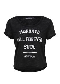 Only Play, Damen T-Shirt 'Hasty', Schwarz / Silber