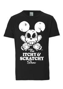logoshirt, Herren T-Shirt 'Itchy - The Simpsons', Schwarz / Weiß