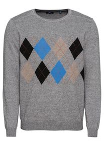 Tom Tailor, Herren Pullover, Royalblau / Grau / Schwarz