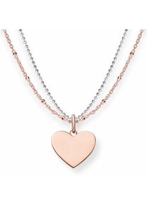 Thomas Sabo, Damen Kette mit Anhänger »Herz«, Rosegold / Silber