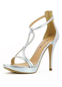 Evita, Damen Sandalette, Silber