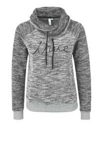 Q/S Designed By, Damen Sweatshirt in Strick-Optik, Graumeliert