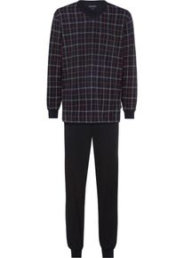 Schiesser, Herren Pyjama, Rostrot / Schwarz / Wei&szlig;