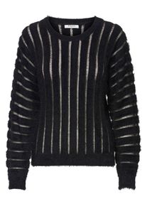 Pieces, Damen Pullover, Schwarz / Silber