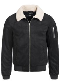 INDICODE JEANS, Herren Bomberjacke 'Ladbroke', Schwarz / Weiß
