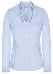Spieth & Wensky SPIETH & WENSKY, Damen Trachtenbluse "Heide", Blau / Hellblau