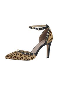 Heine, Damen Pumps, Chamois / Brokat / Schwarz