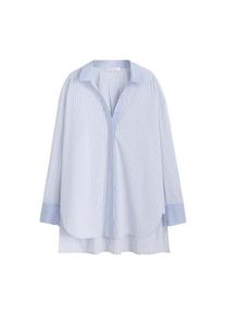 Violeta by Mango, Damen Hemd 'Buoni4', Royalblau / Wei&szlig;