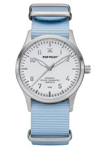 POP PILOT, Damen uhr 'CUZ', Hellblau / Silber / Wei&szlig;