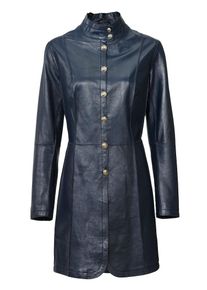 Heine, Damen Ledermantel, Ultramarinblau
