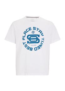 s.Oliver RED LABEL, Herren Jerseyshirt, Blau / Weiß