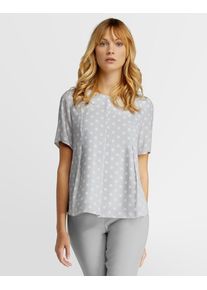 Apart, Damen Bluse, Hellgrau / Naturweiß