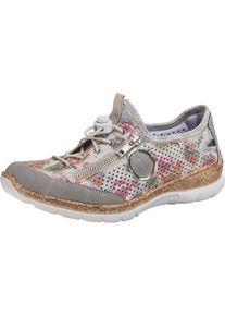 Rieker, Damen Sneakers, Creme / Hellgrau / Rosa