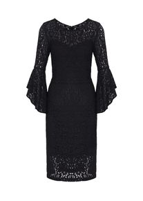 Apart, Damen Spitzenkleid mit formgebenden Abnähern, Schwarz