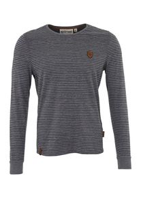 Naketano, Herren Langarmshirt 'Hosenpuper Langen', Graumeliert / Schwarz