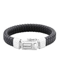 Kuzzoi, Herren Armband 'Twisted', Schwarz / Silber