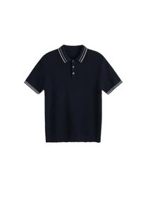 Mango Man, Herren Poloshirt 'Antequer', Nachtblau / Wei&szlig;