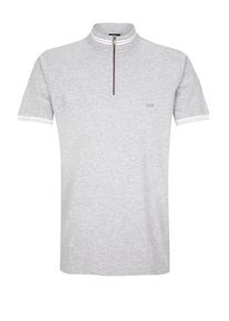 s.Oliver BLACK LABEL, Herren Poloshirt, Hellgrau / Wei&szlig;