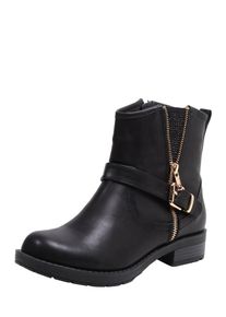 H.I.S. H.I.S, Damen Bootie im Bikerstyle, Schwarz