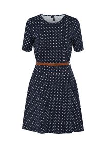 Véro Moda VERO MODA, Damen Kleid 'LUCKY BELT', Navy / Braun / Weiß