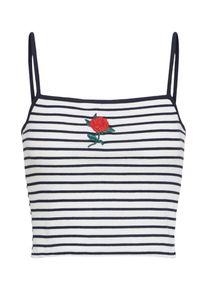 New Look, Damen Cropped Top 'ROSE', Schwarz / Wei&szlig;
